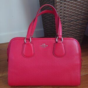 Coach Genuine Leather Red Mini Nolita Satchel